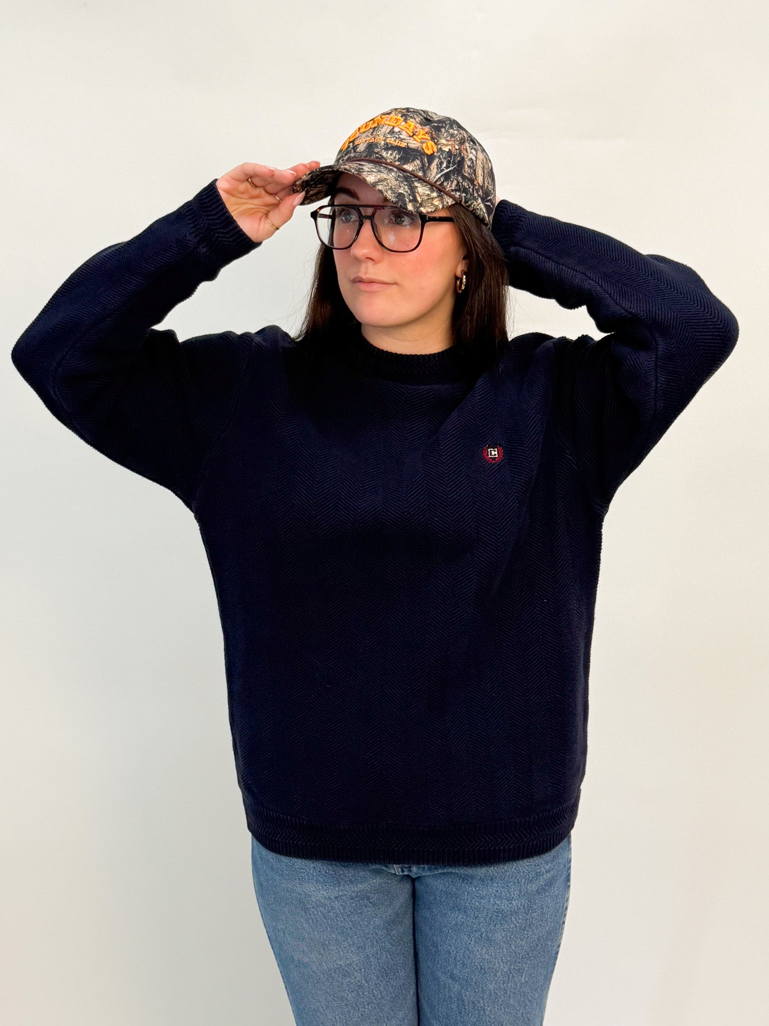 1A-106-CH Navy Chaps Sweater