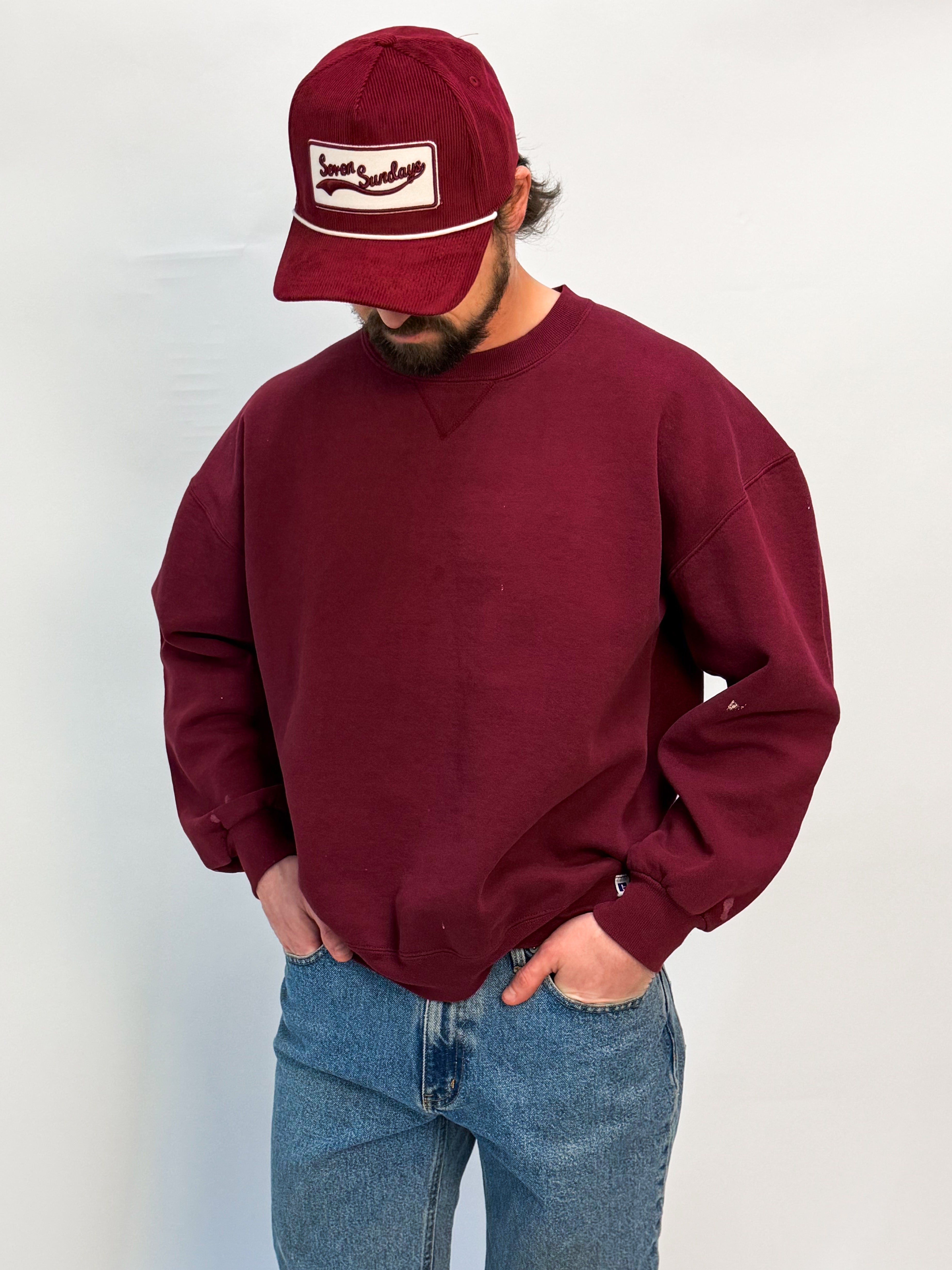 1A-71-CH Maroon Russell Athletic Crewneck