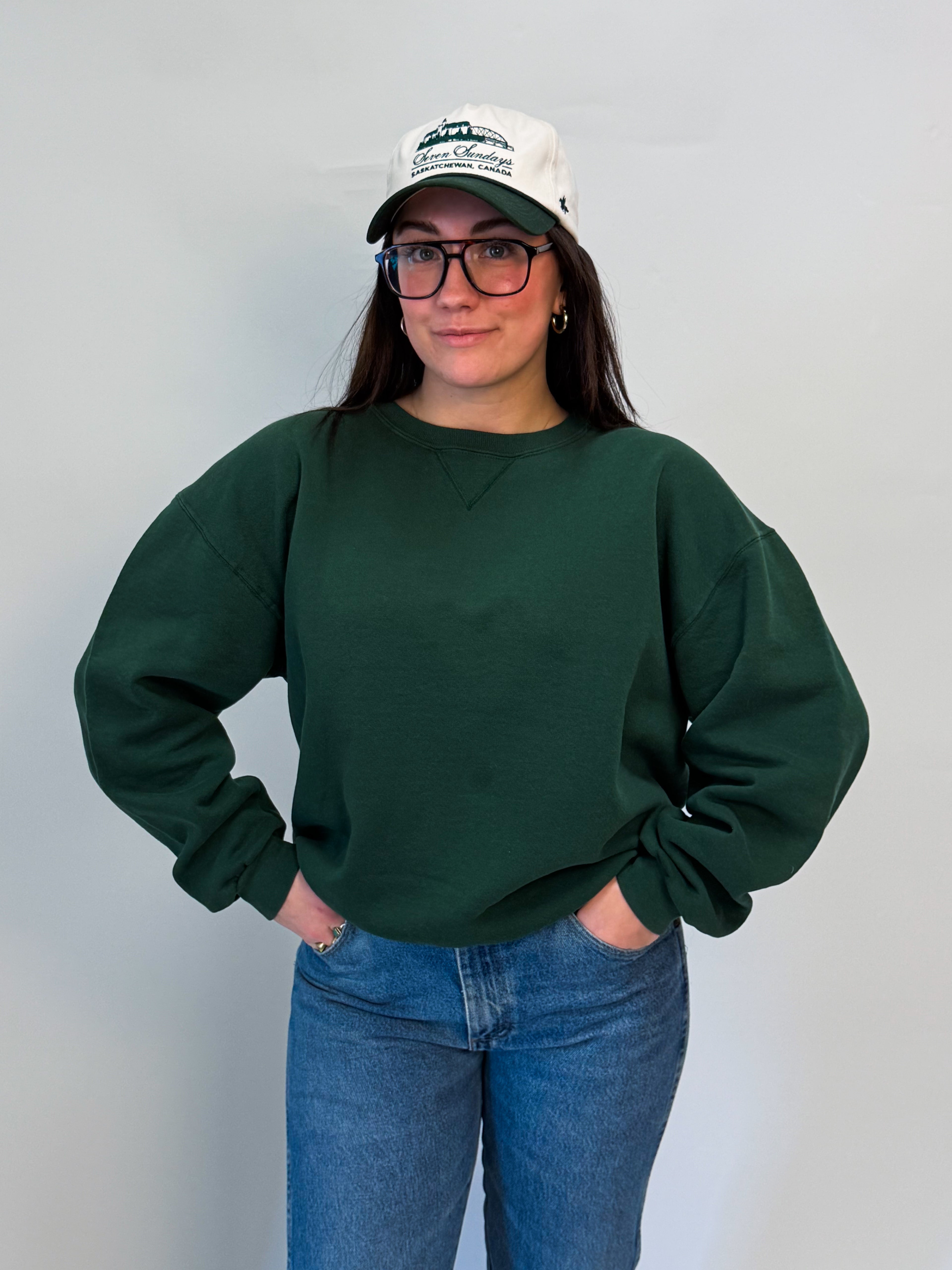 1A-76-CH Green Russell Crewneck