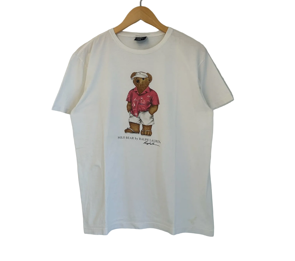 1A-190-CH Vacation Visor RL Polo Bear White Tee