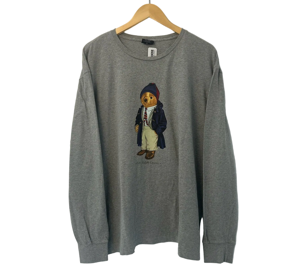1A-196-CH Dapper RL Polo Bear Grey Tee