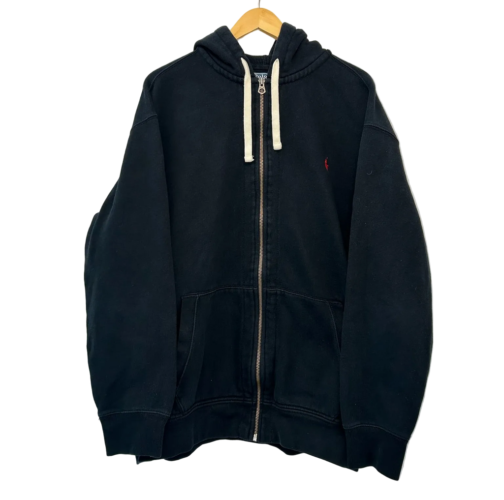 1A-136-CH Navy Polo Zip Up Sweater