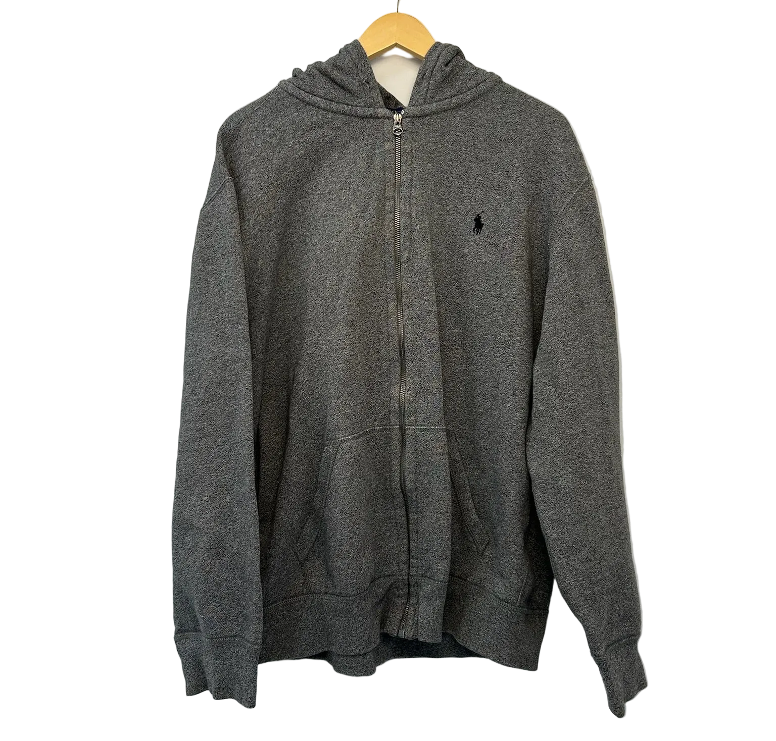 1A-137-CH Grey Polo Zip Up Sweater
