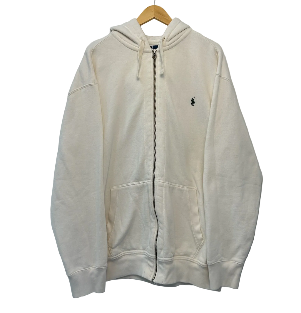 1A-139-CH White Polo Zip Up Sweater