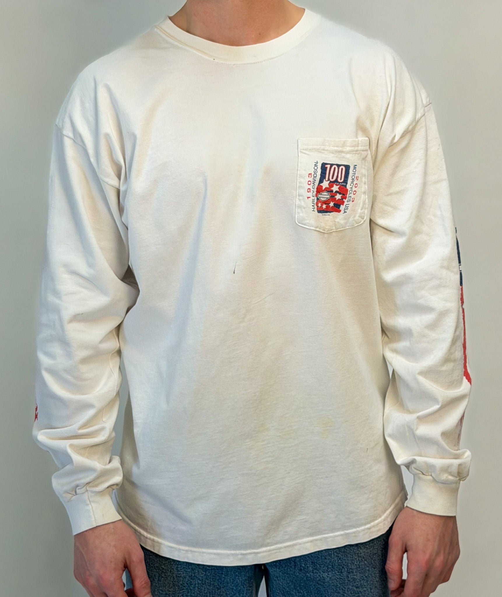 1A-48-CH White Minnesota Harley Longsleeve