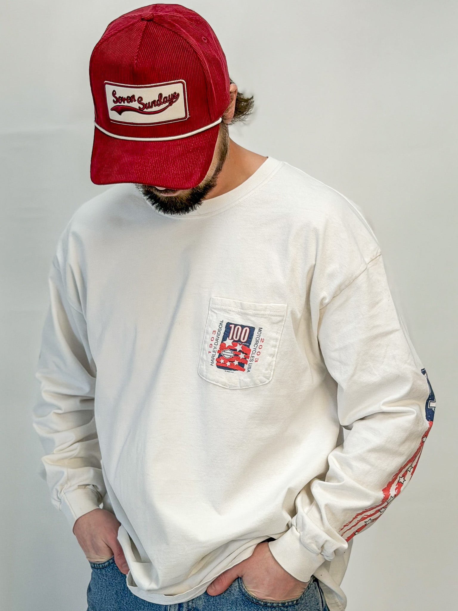 1A-48-CH White Minnesota Harley Longsleeve