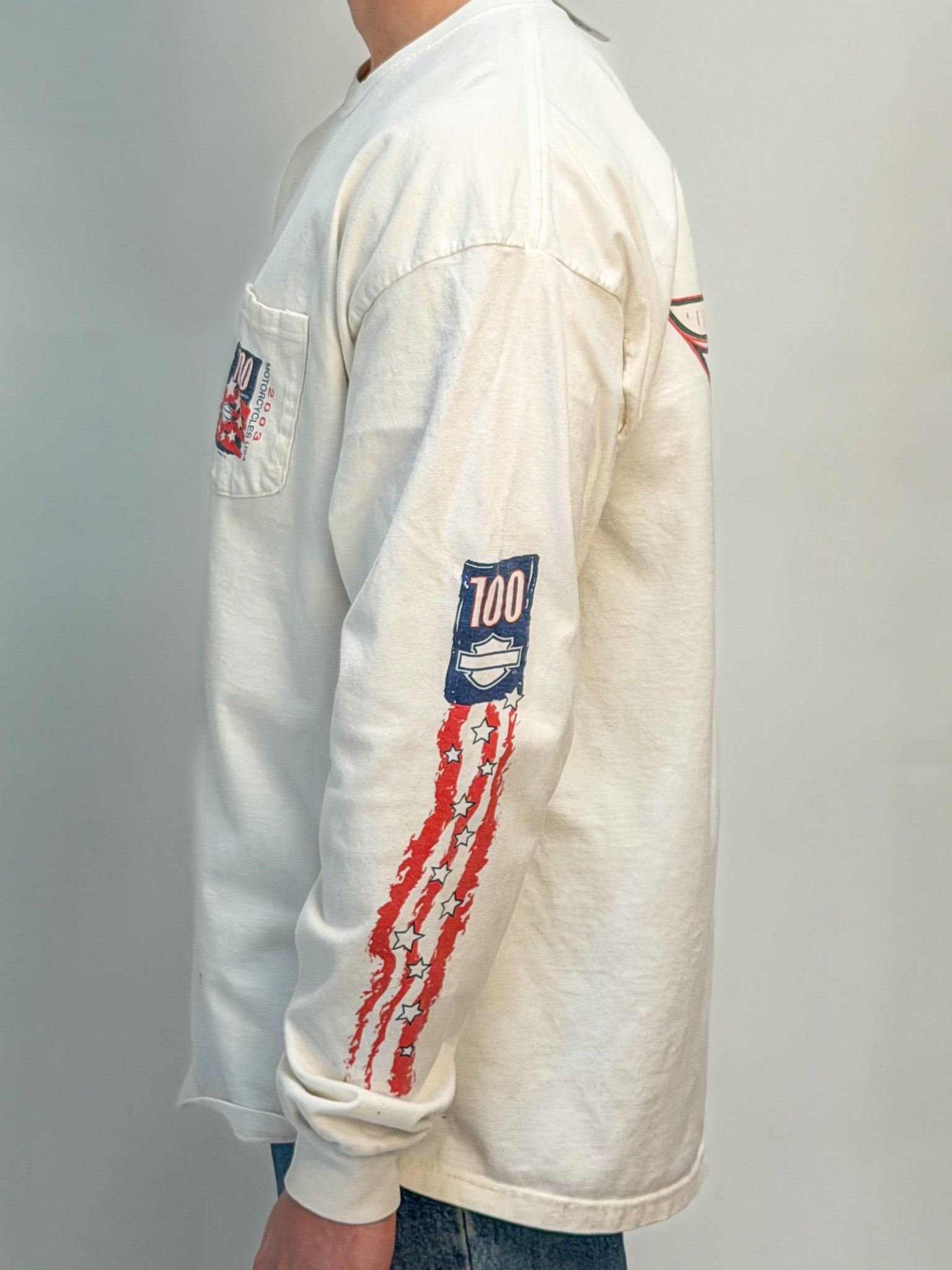 1A-48-CH White Minnesota Harley Longsleeve