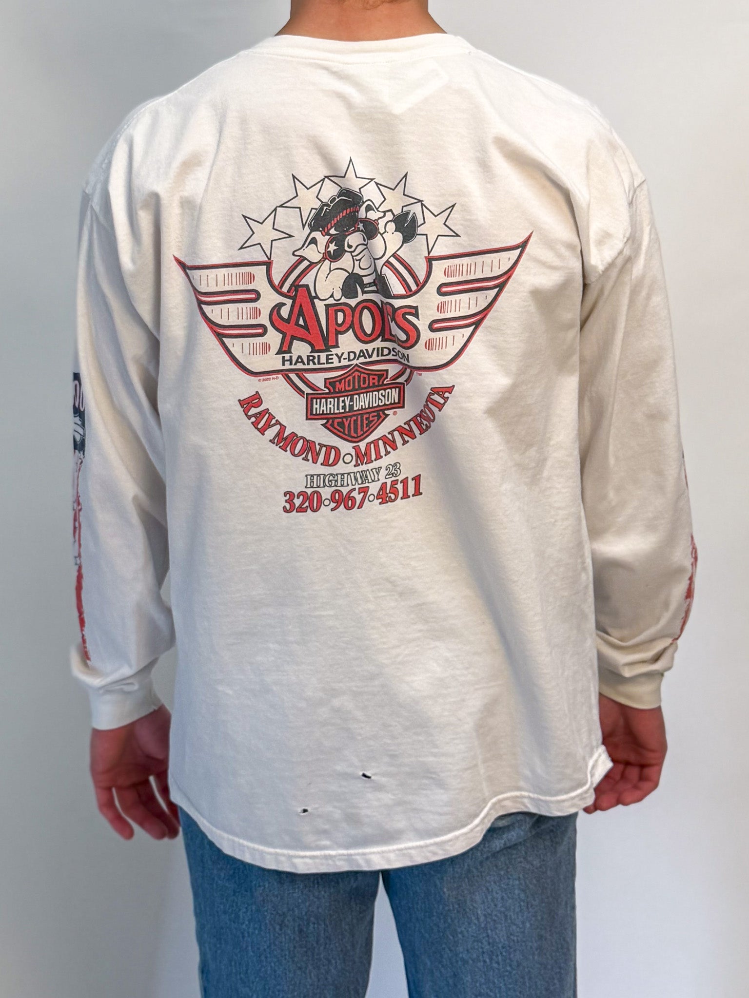 1A-48-CH White Minnesota Harley Longsleeve