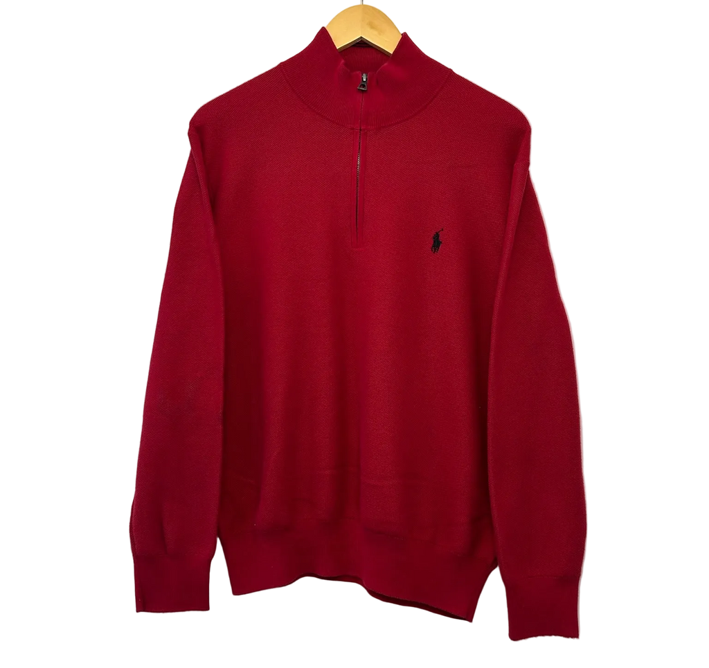 1A-68-CH Red Polo Quarter Zip