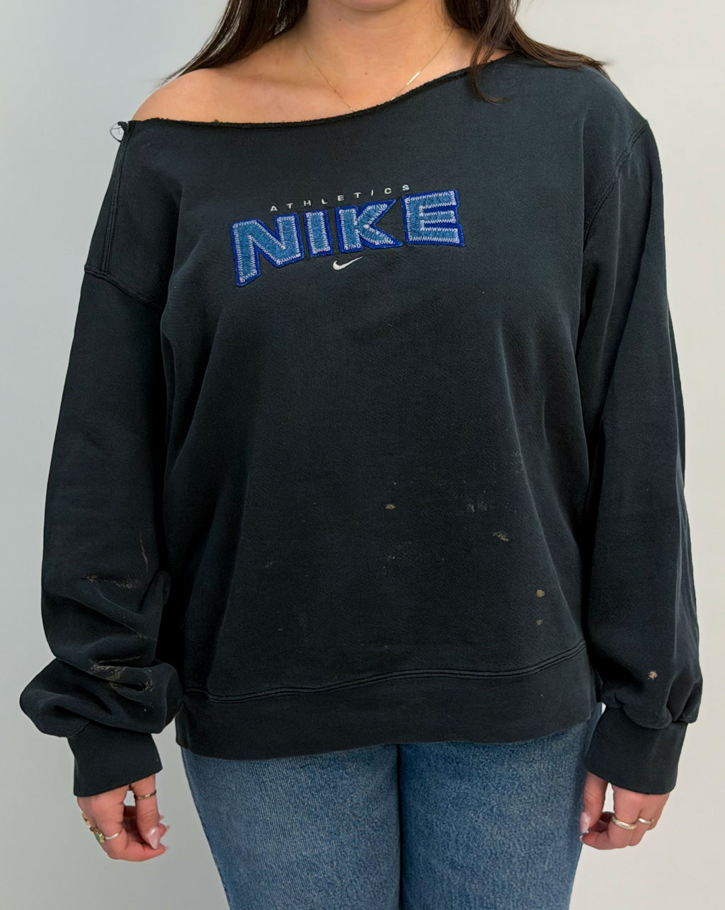 1A-94-CH Washed Black Nike Crewneck