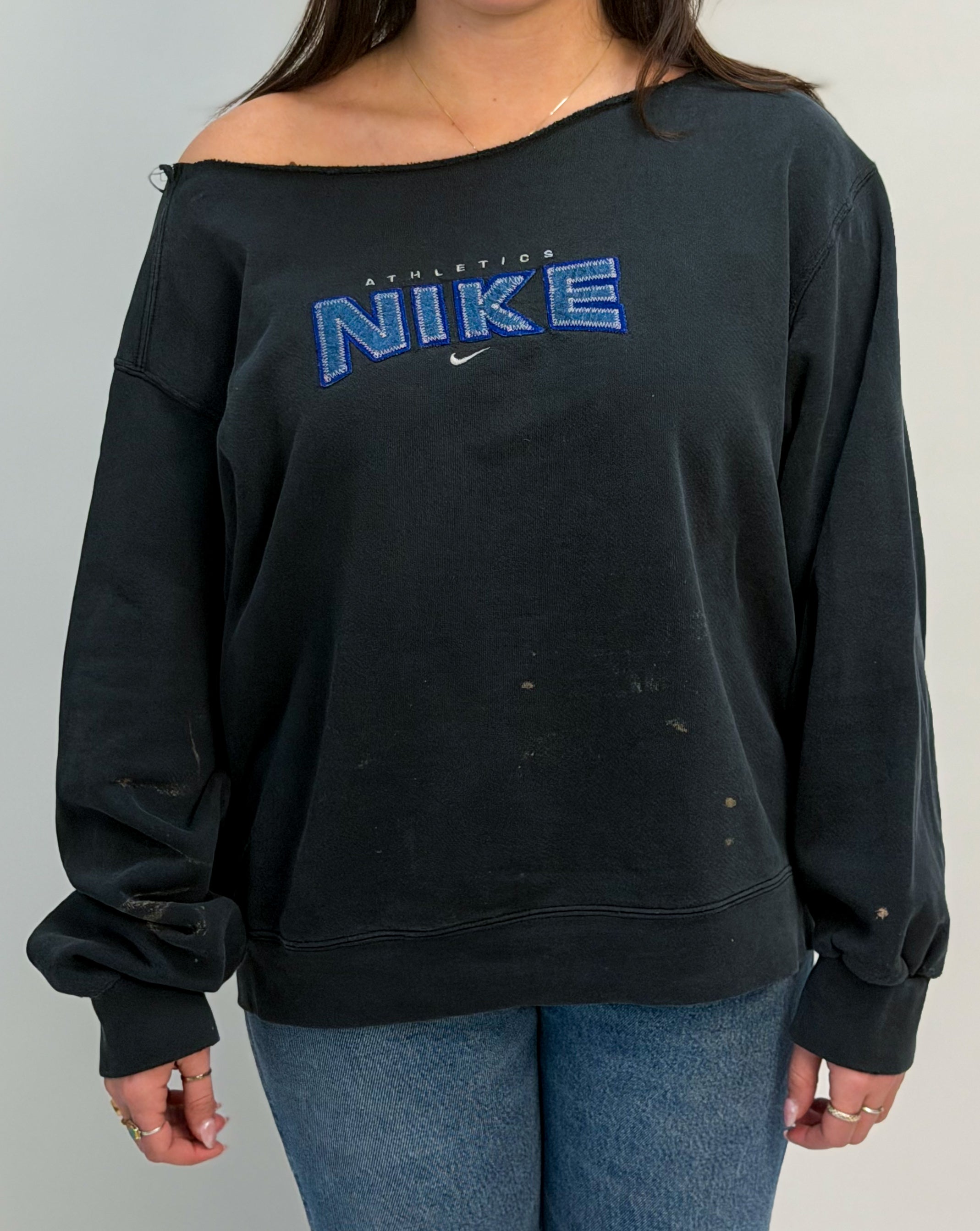 1A-94-CH Washed Black Nike Crewneck