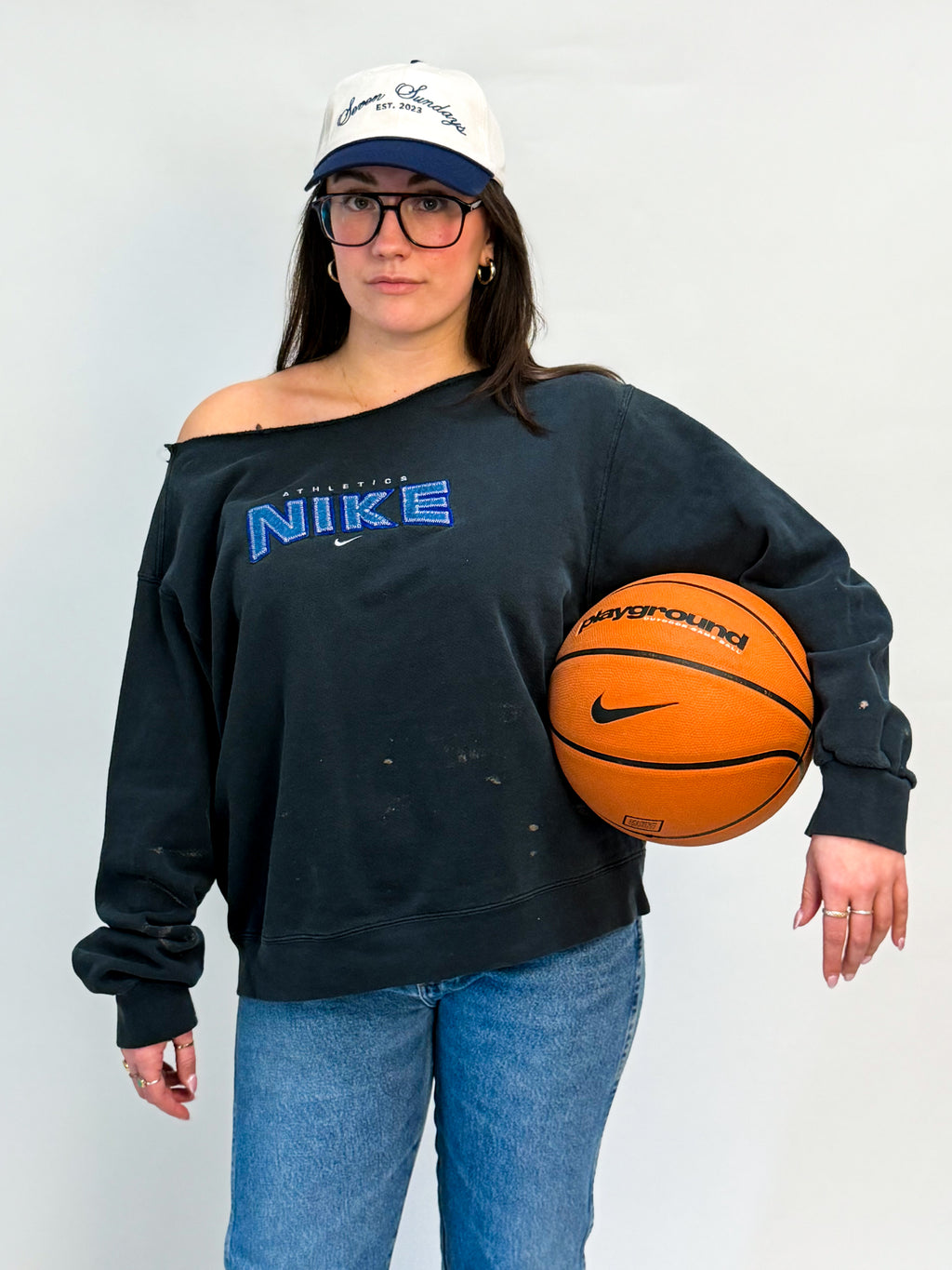 1A-94-CH Washed Black Nike Crewneck