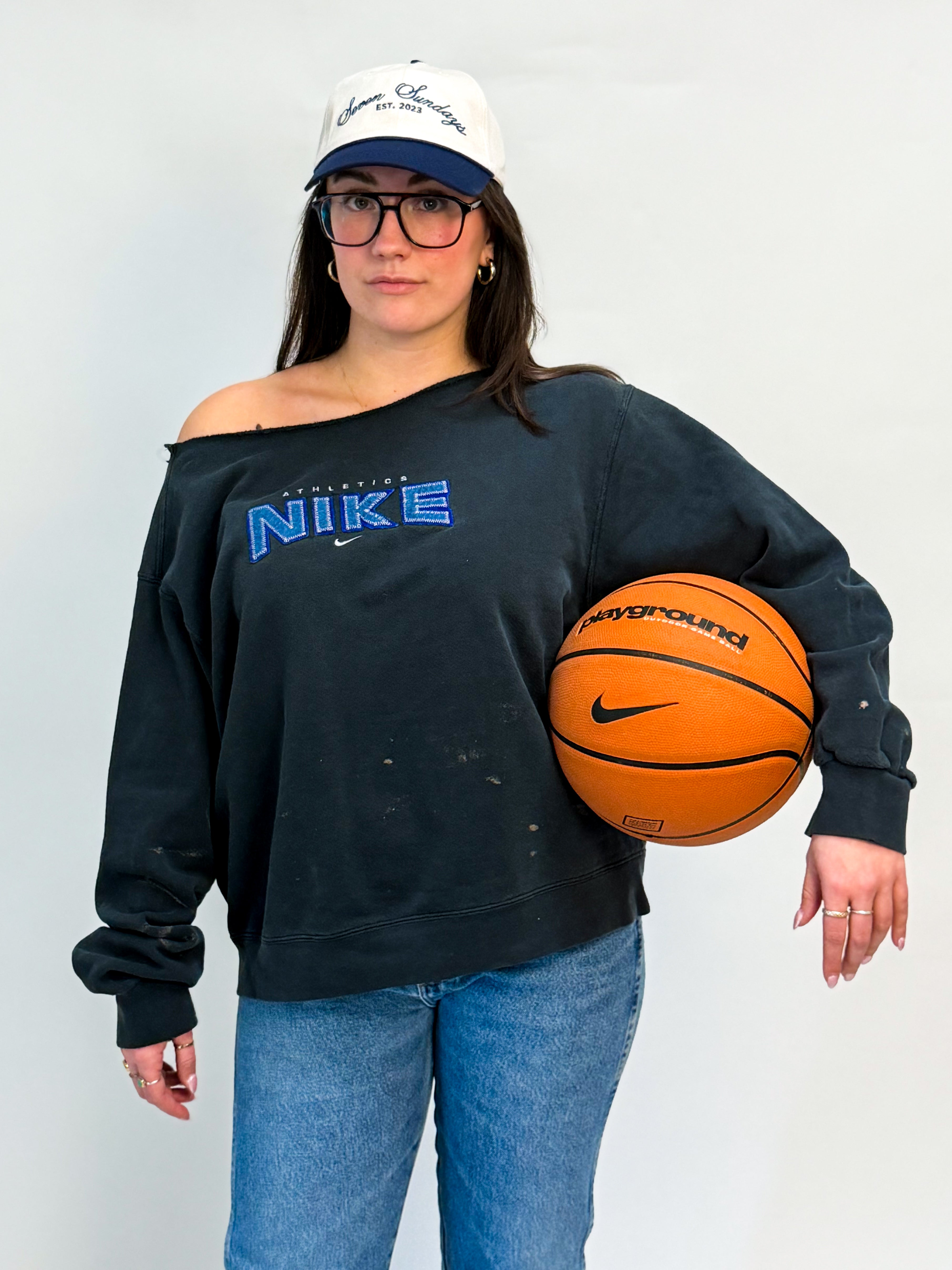 1A-94-CH Washed Black Nike Crewneck