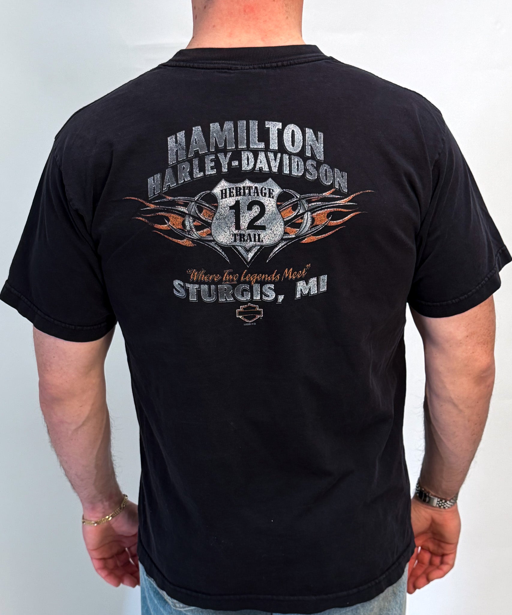 1A-42-CH Black Hamilton Harley Tee