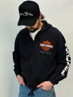 1A-104-CH Black Harley Hooded Jacket