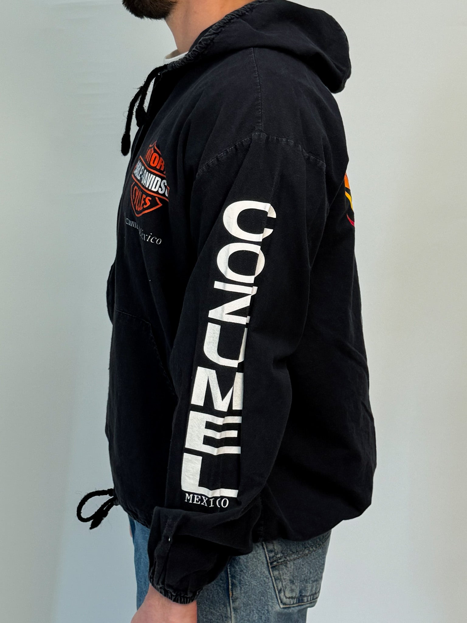 1A-104-CH Black Harley Hooded Jacket