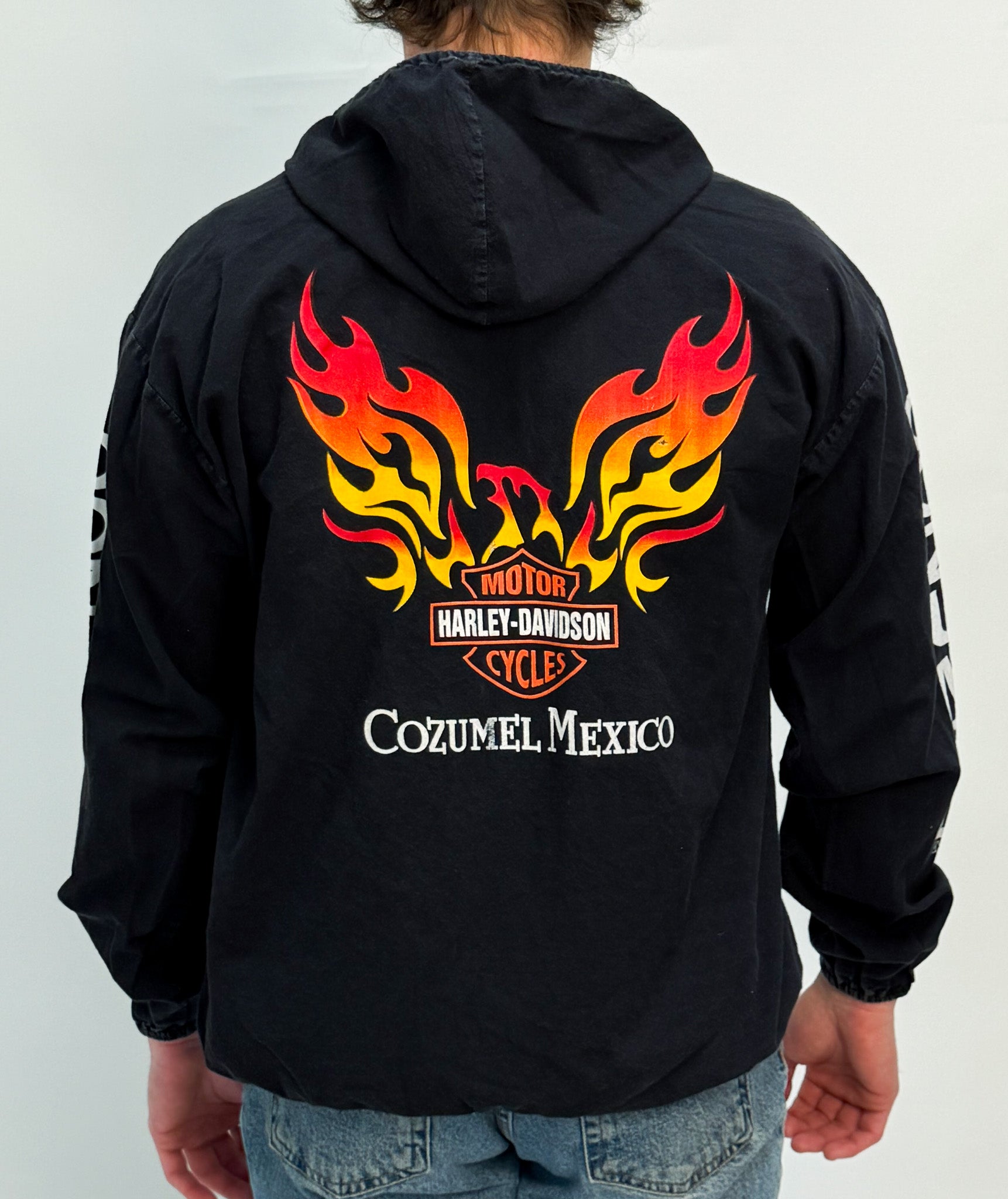 1A-104-CH Black Harley Hooded Jacket