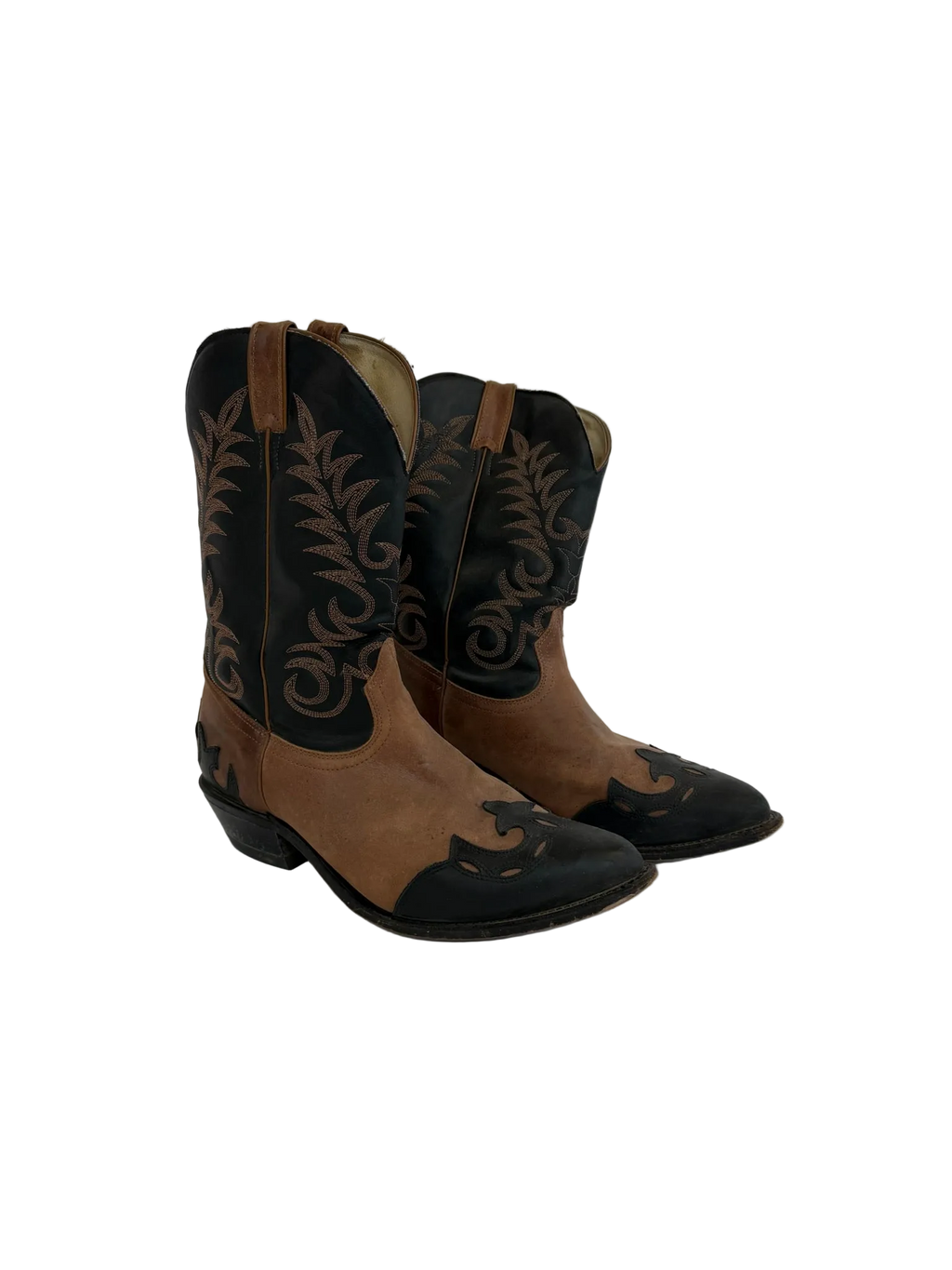1A-199-CH Black & Tan Cowboy Boots