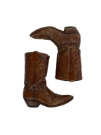 1A-201-CH Brown Leather Black Stitch Cowboy Boots