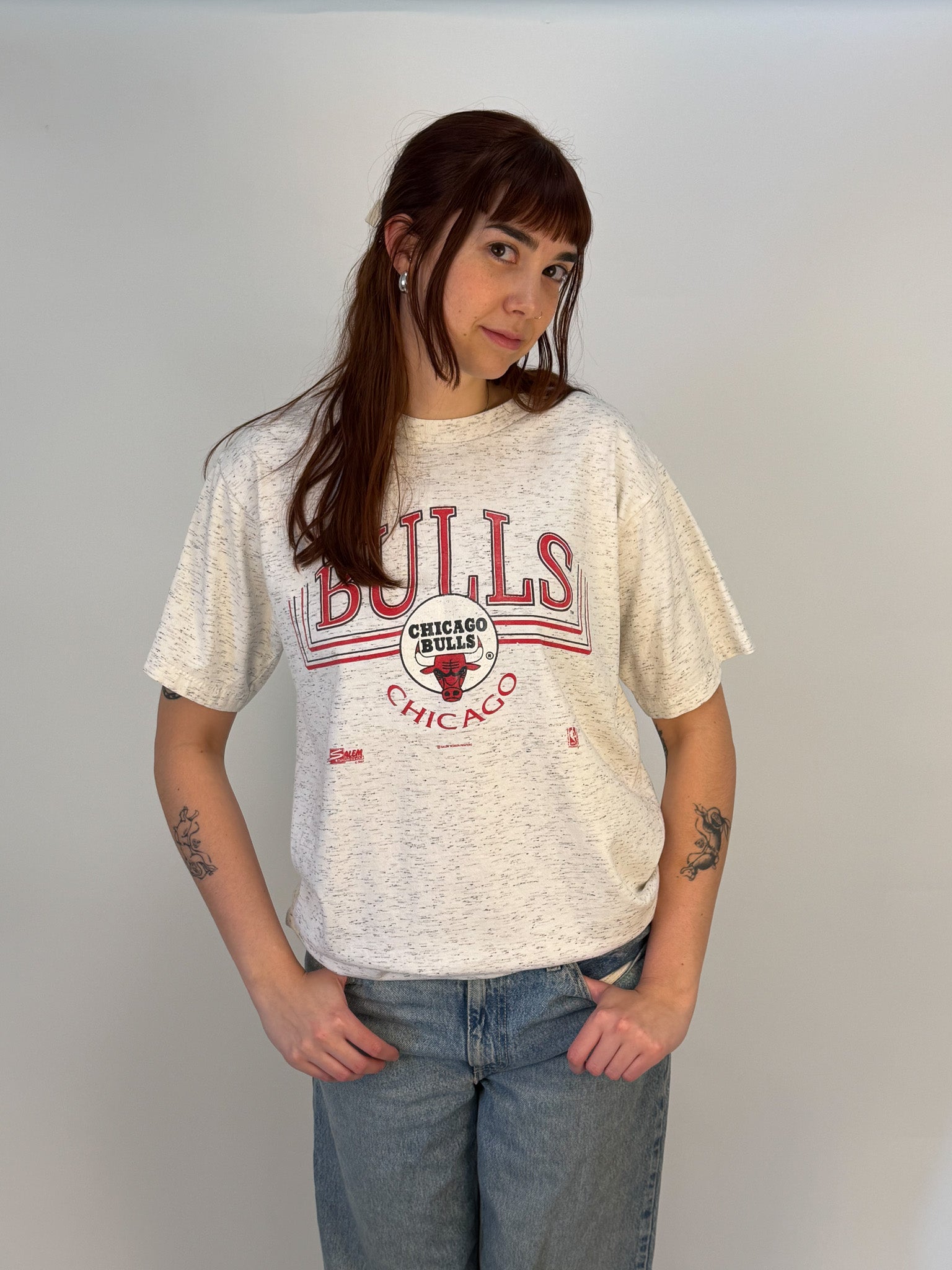 1A-16-CH Chicago Bulls Grey Tee