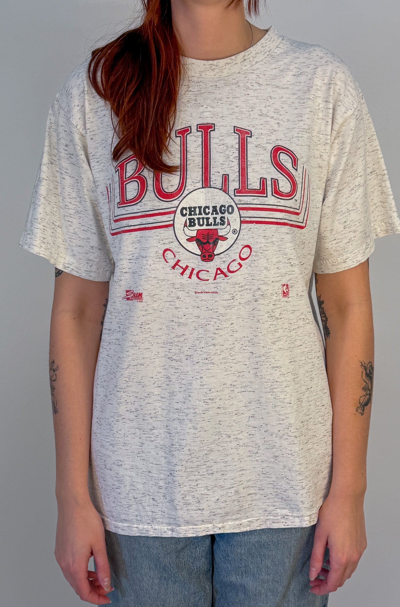 1A-16-CH Chicago Bulls Grey Tee