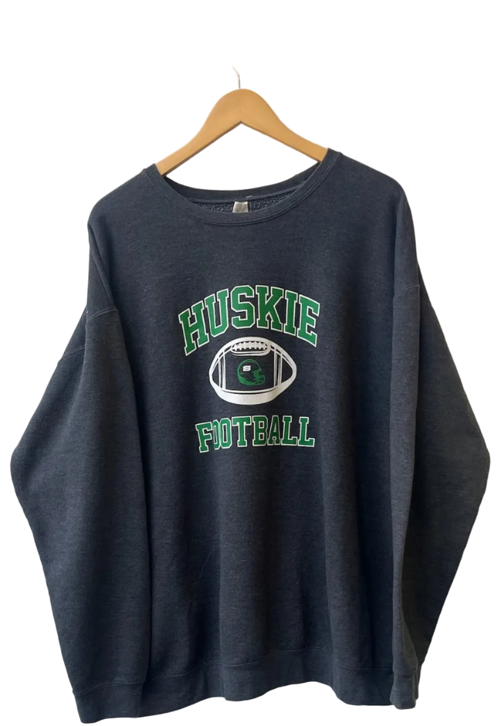 11-805-CH Dark Grey Huskie Football Crewneck