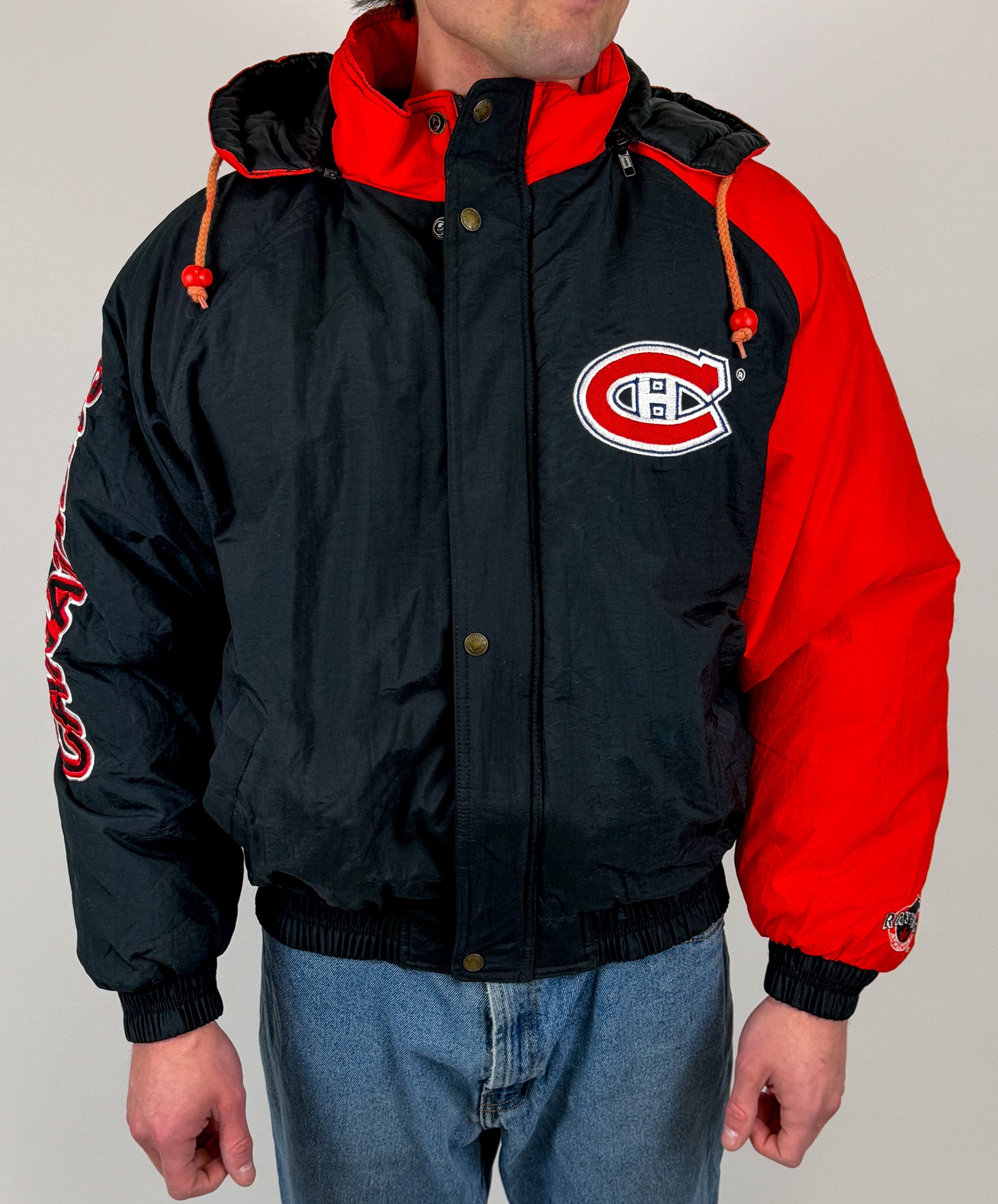 1A-205-CH Black & Red MTL Canadiens Sports Puffer