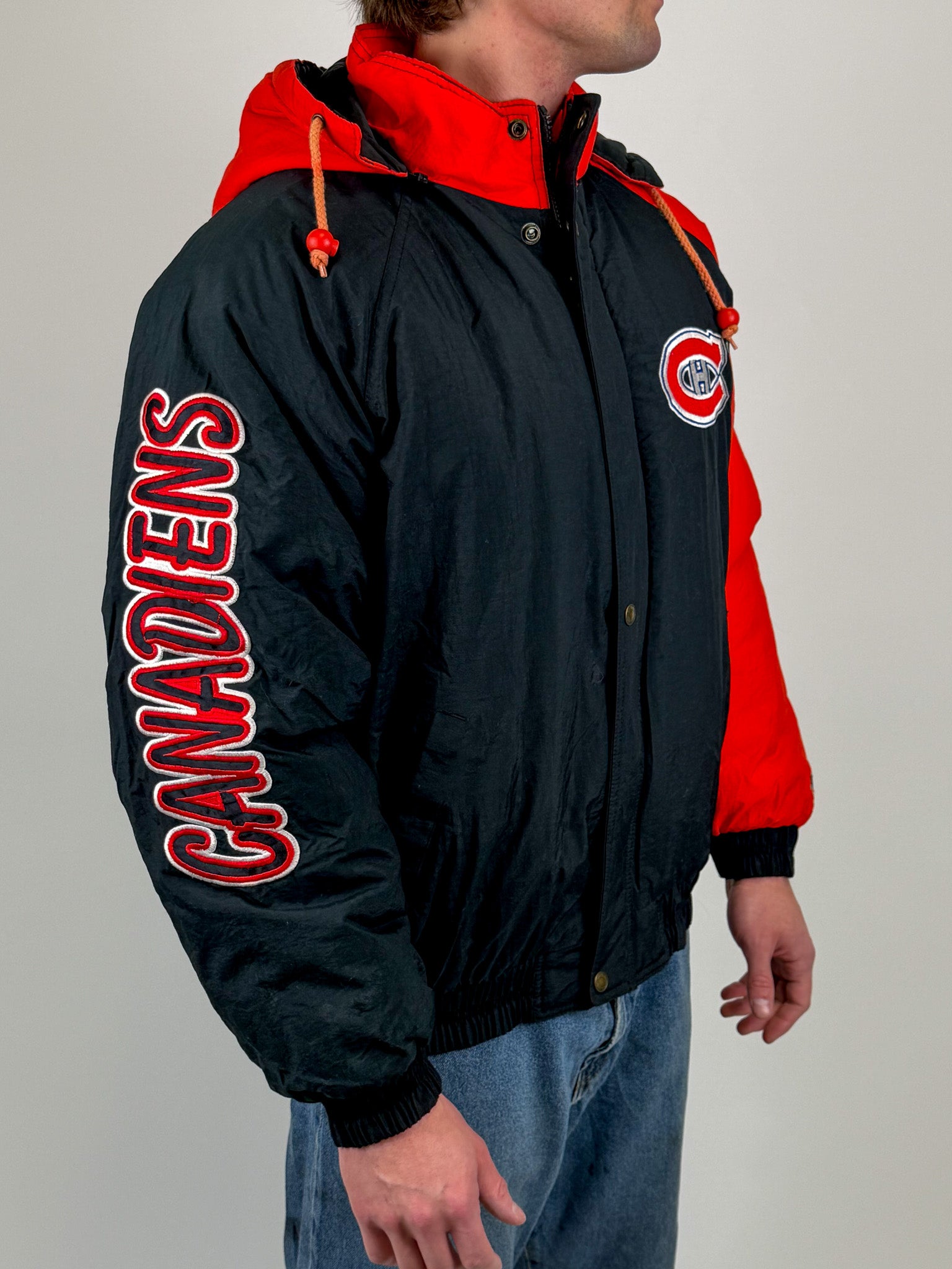 1A-205-CH Black & Red MTL Canadiens Sports Puffer