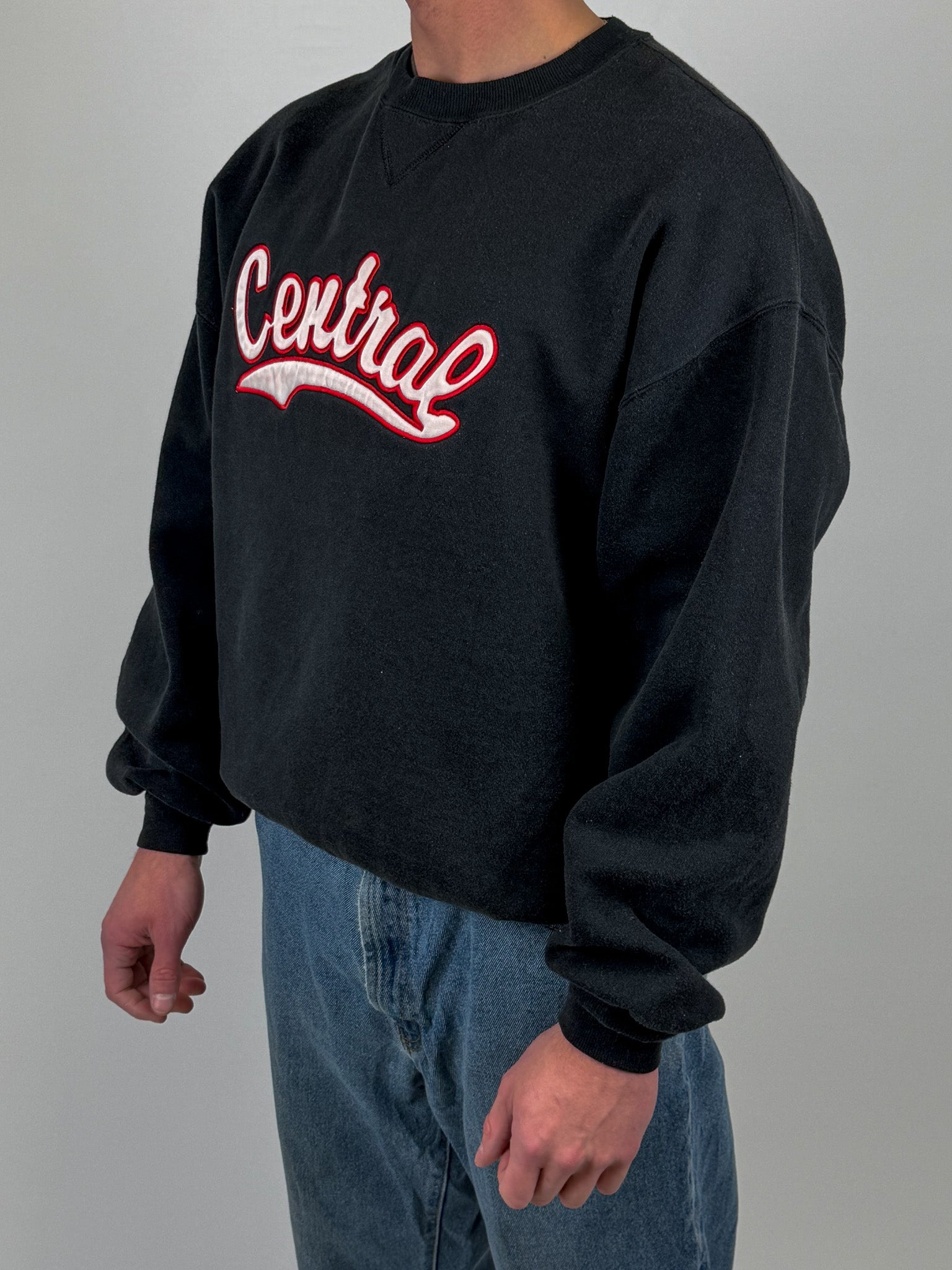 1A-97-CH Washed Black Central Crewneck