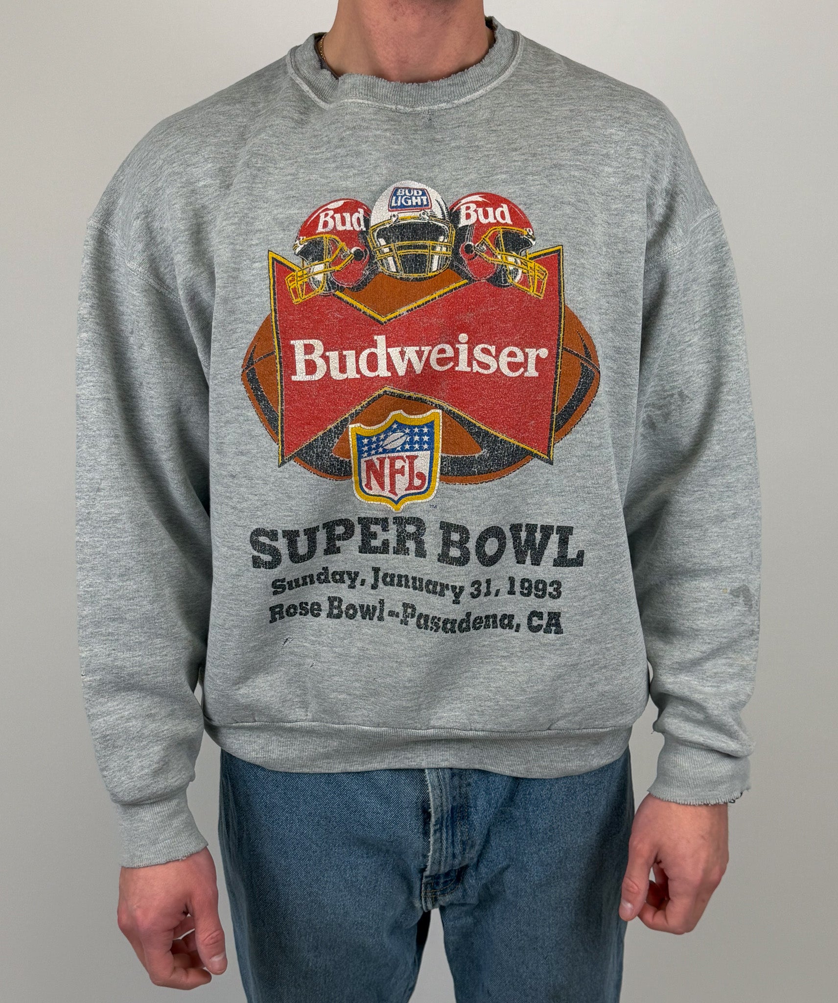 1A-88-CH Grey Budweiser NFL Crewneck