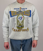 1A-198-CH Blue Jays Back 2 Back Champions Grey Crew