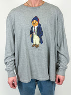1A-196-CH Dapper RL Polo Bear Grey Tee