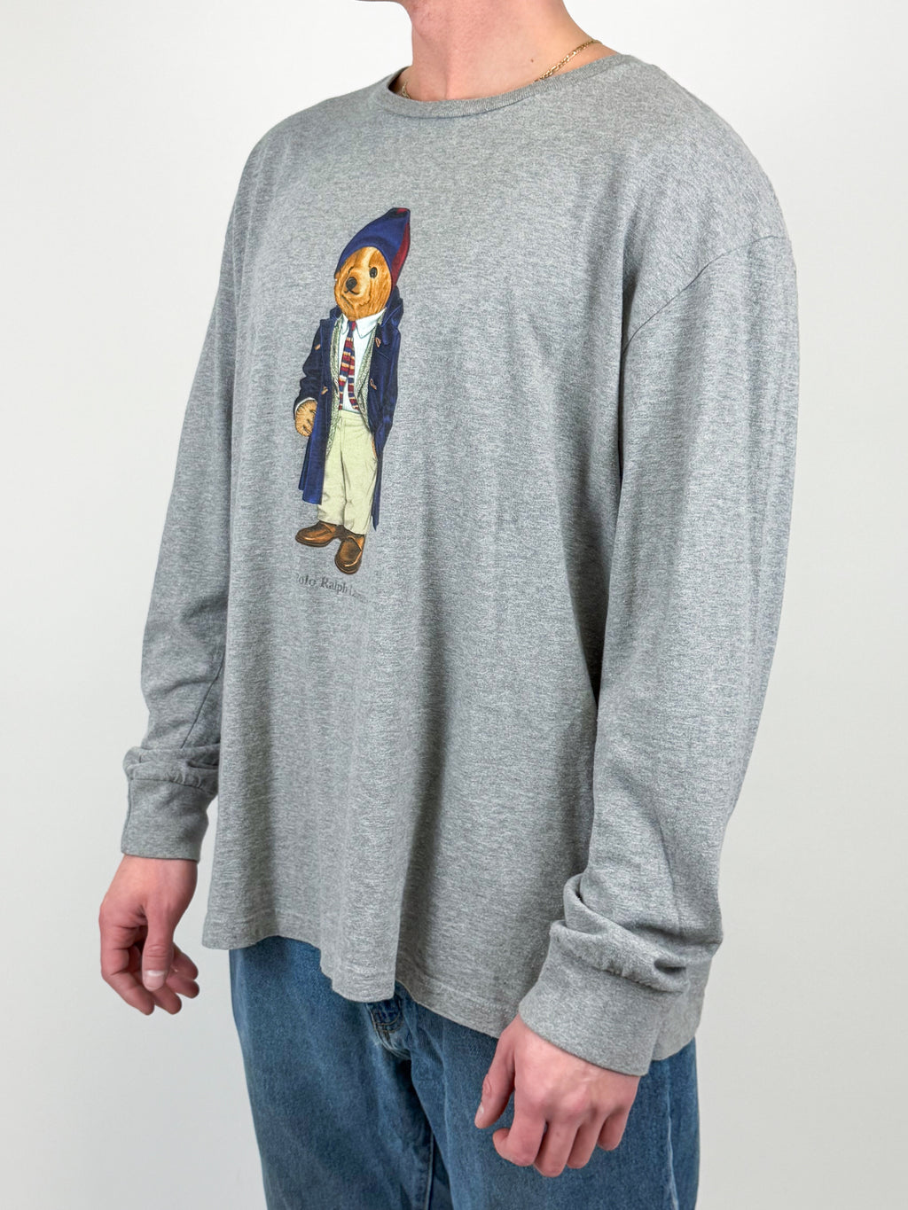 1A-196-CH Dapper RL Polo Bear Grey Tee