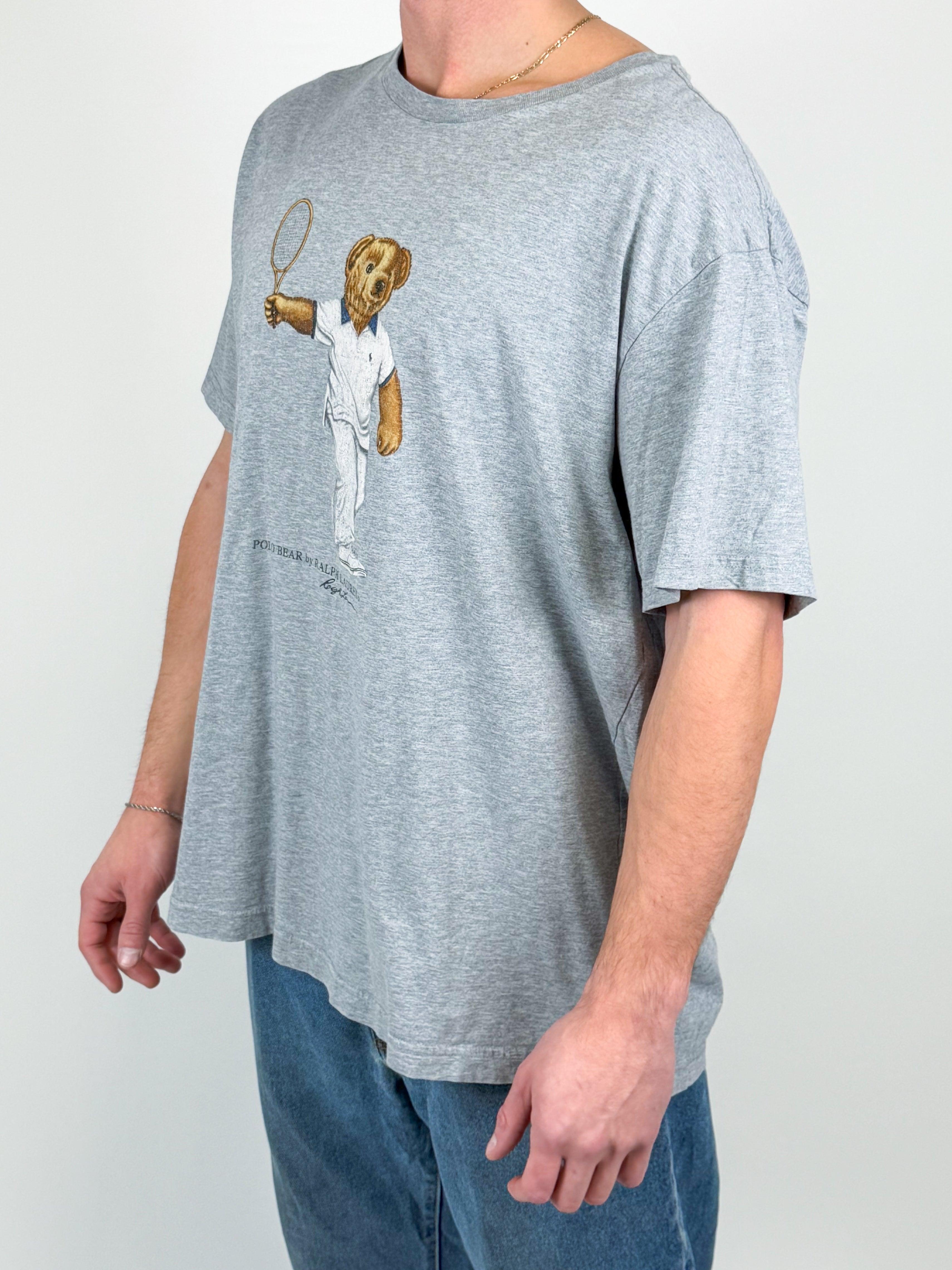 1A-195-CH Tennis RL Polo Bear Grey Tee