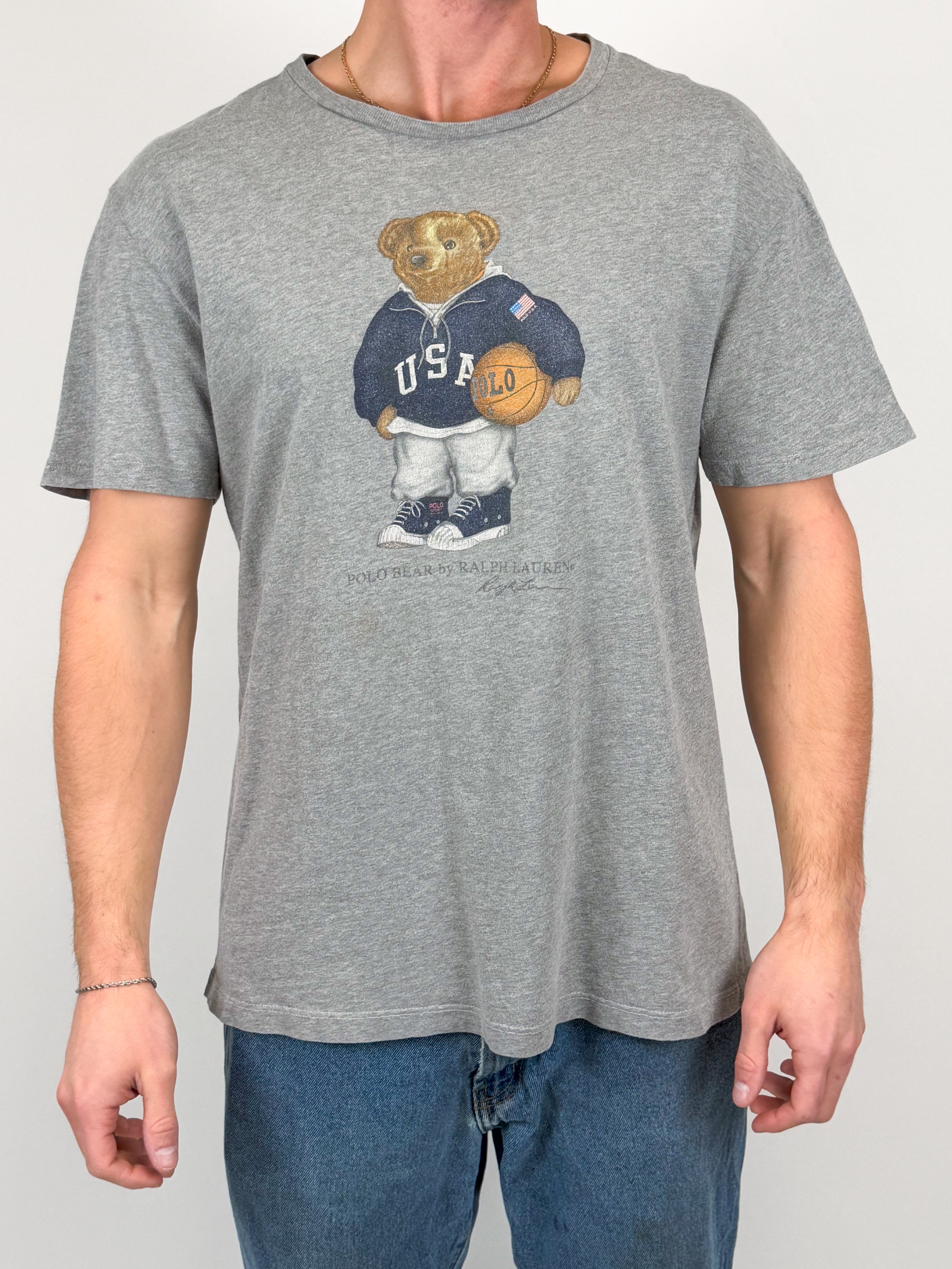 1A-193-CH USA Basketball RL Polo Bear Grey Tee