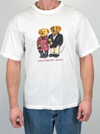 1A-192-CH Date Night Couple RL Polo Bear White Tee