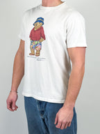 1A-191-CH Dad On Vacation RL Polo Bear White Tee