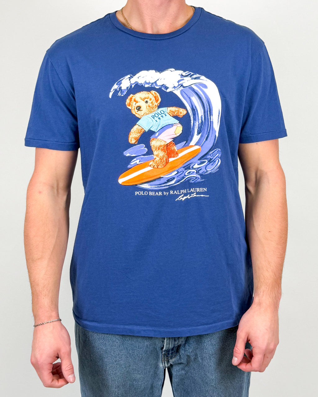 1A-188-CH Blue Surfing RL Polo Bear Tee