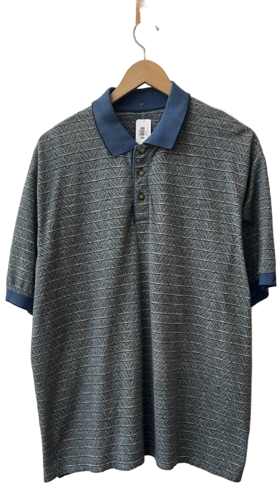 11-71-CH Blue Patterned Polo Golf Shirt