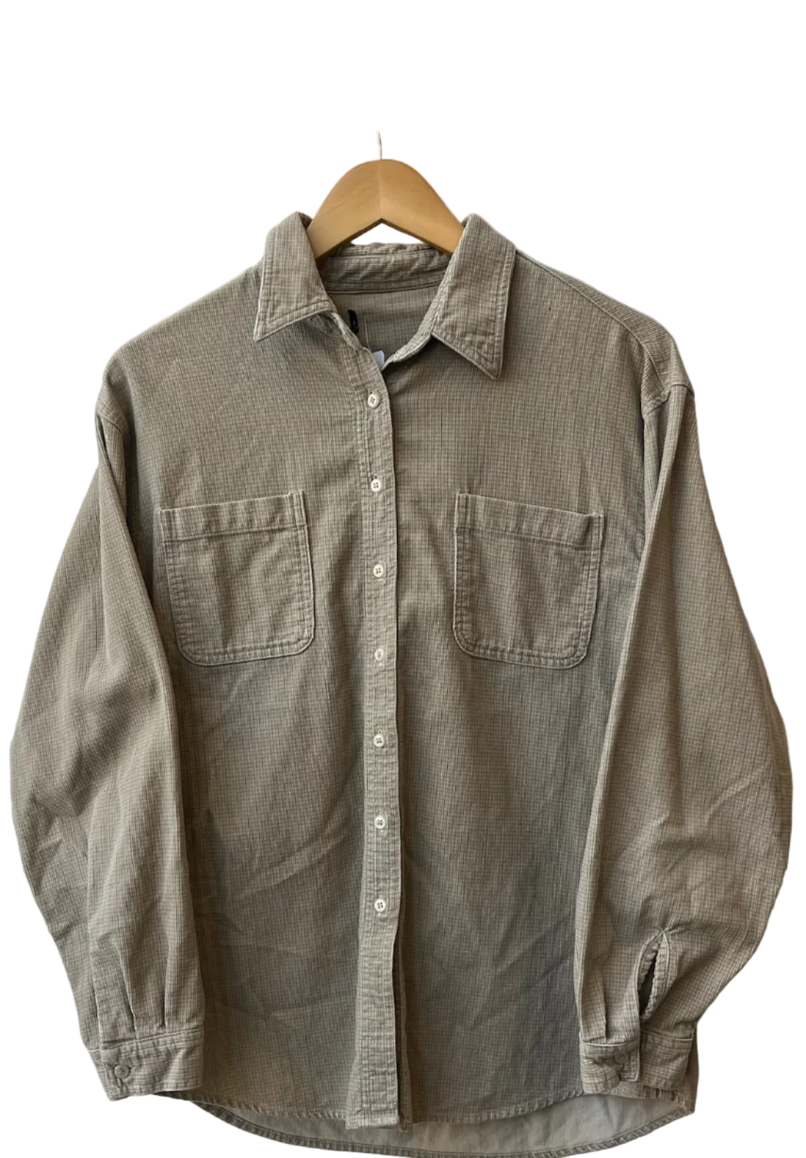8-58 Tan Checkered Button Up