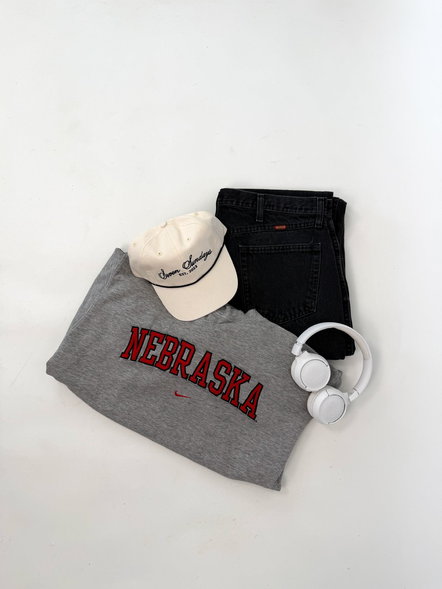 1A-90-CH Grey Nike Nebraska Crewneck