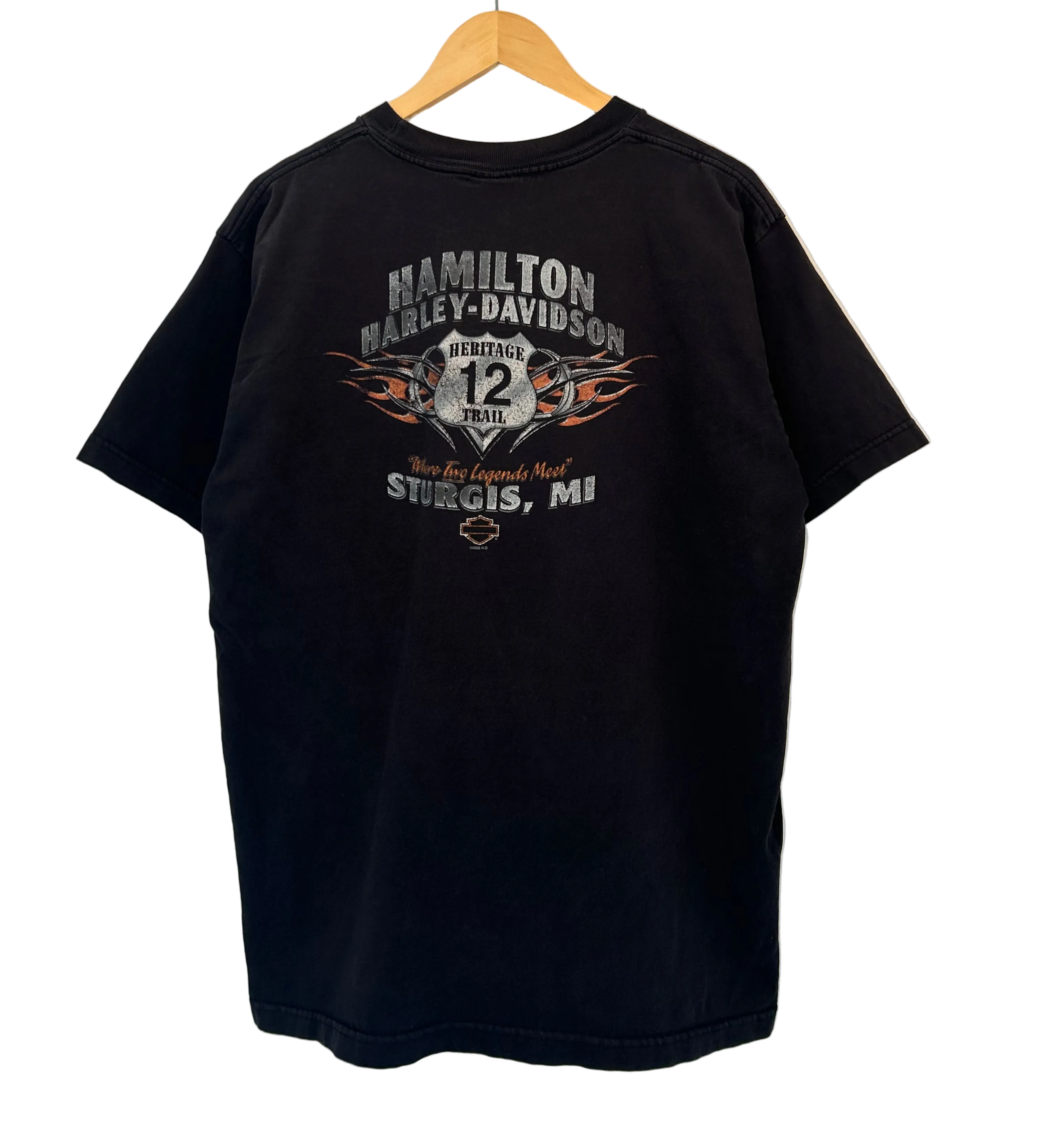 1A-42-CH Black Hamilton Harley Tee