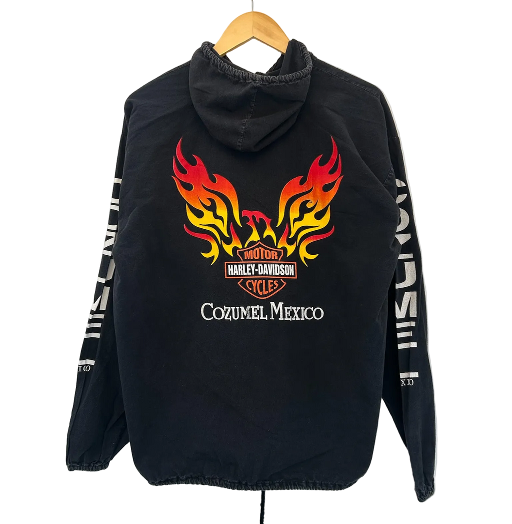 1A-104-CH Black Harley Hooded Jacket