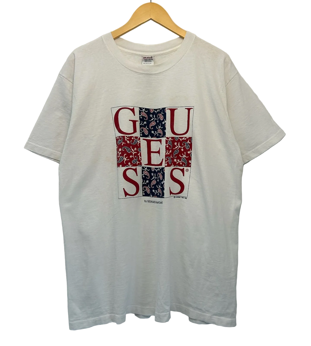 1A-1-CH White Guess Paisley Tee