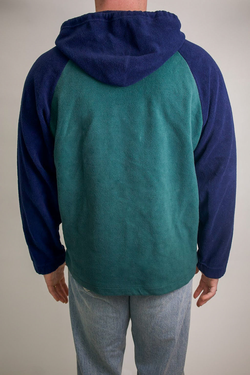 1A-140-CH Green and Blue Gap Fleece Sweater