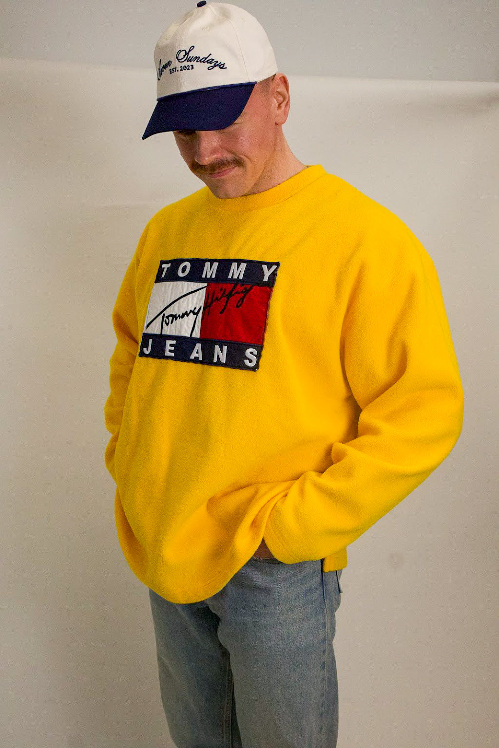 1A-183-CH Yellow Tommy Fleece Crew