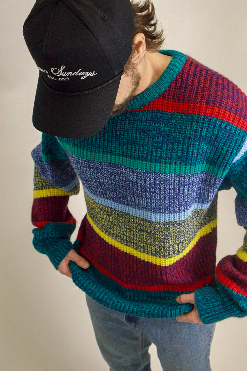 1A-185-CH Multicolour Striped Knit