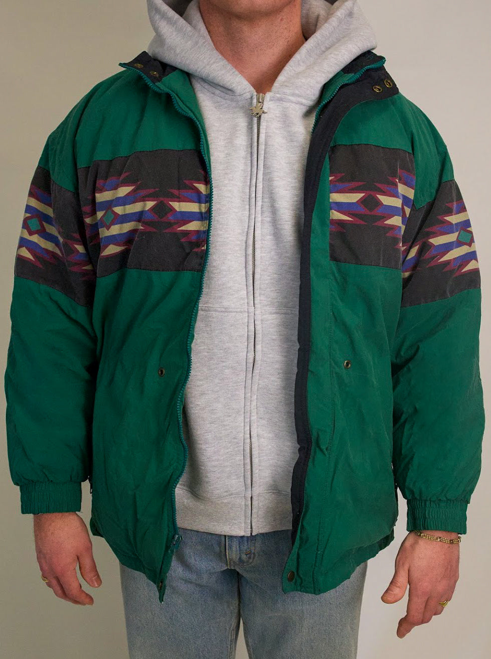 1A-116-CH Green Aztec Jacket