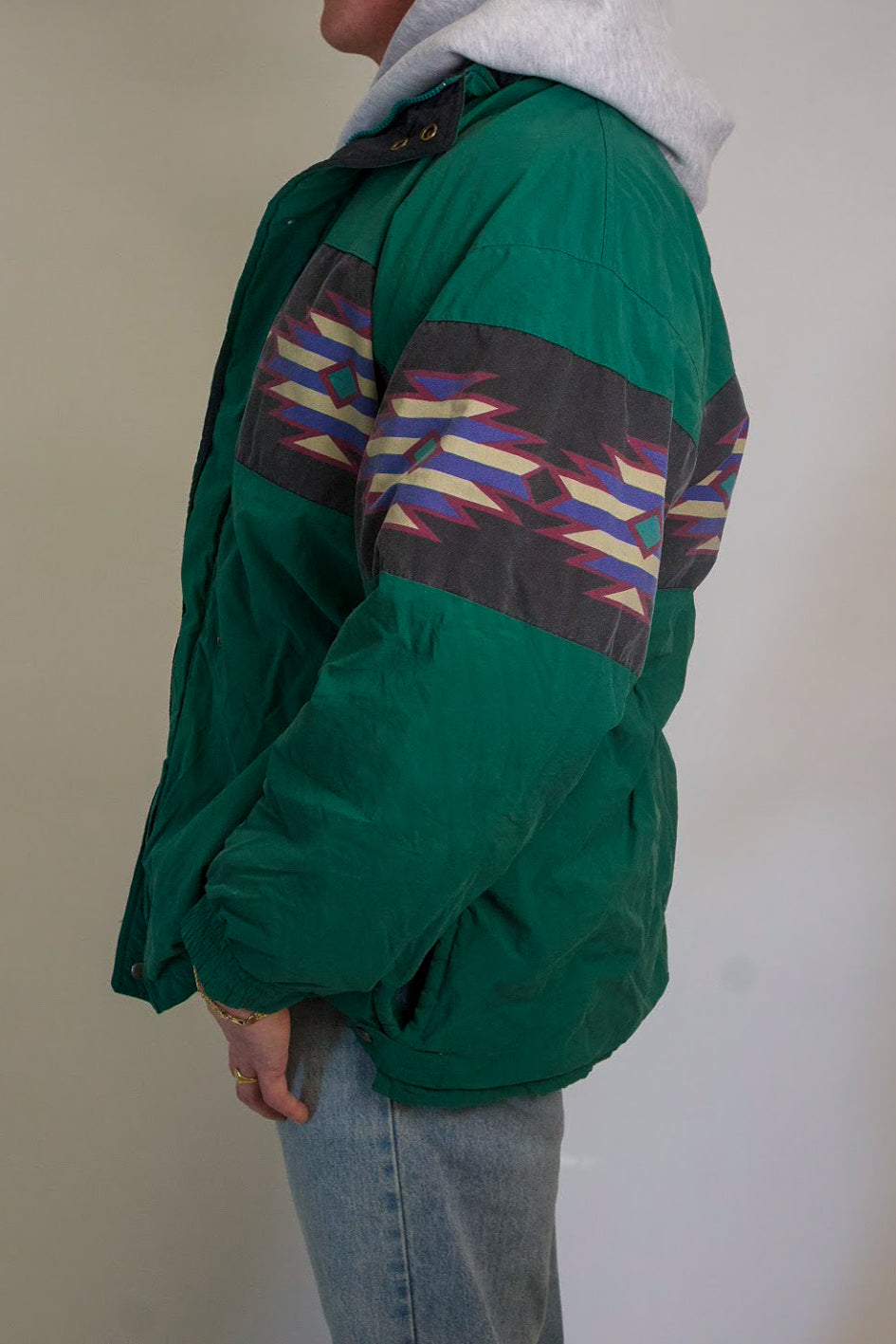 1A-116-CH Green Aztec Jacket
