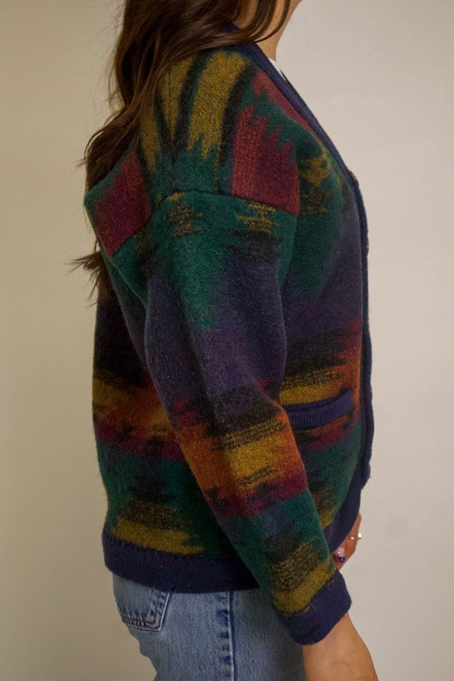 1A-105-CH Structure Colourful Cardigan